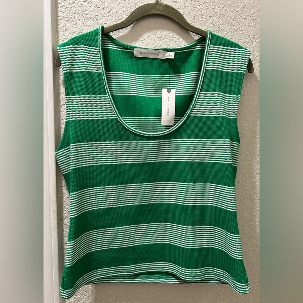 Bishop and Young from Anthropologie, sleeveless boatneck top, NWT sz L
